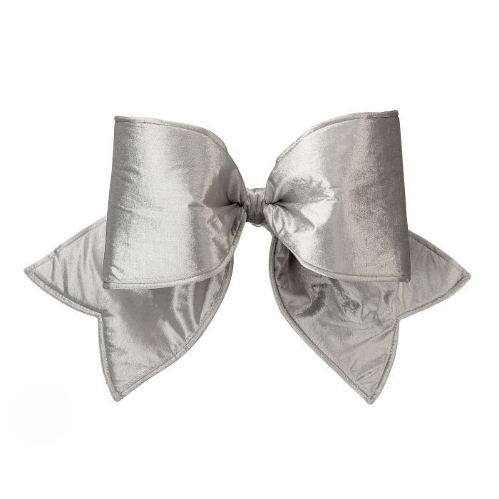 24" Silver Velvet Bow
