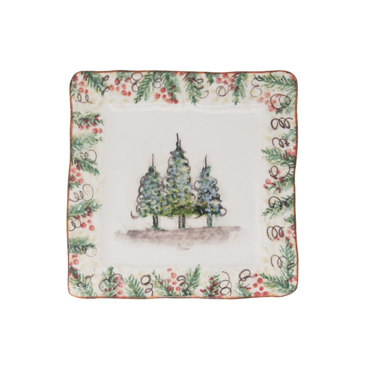 Winter Square Salad Plates