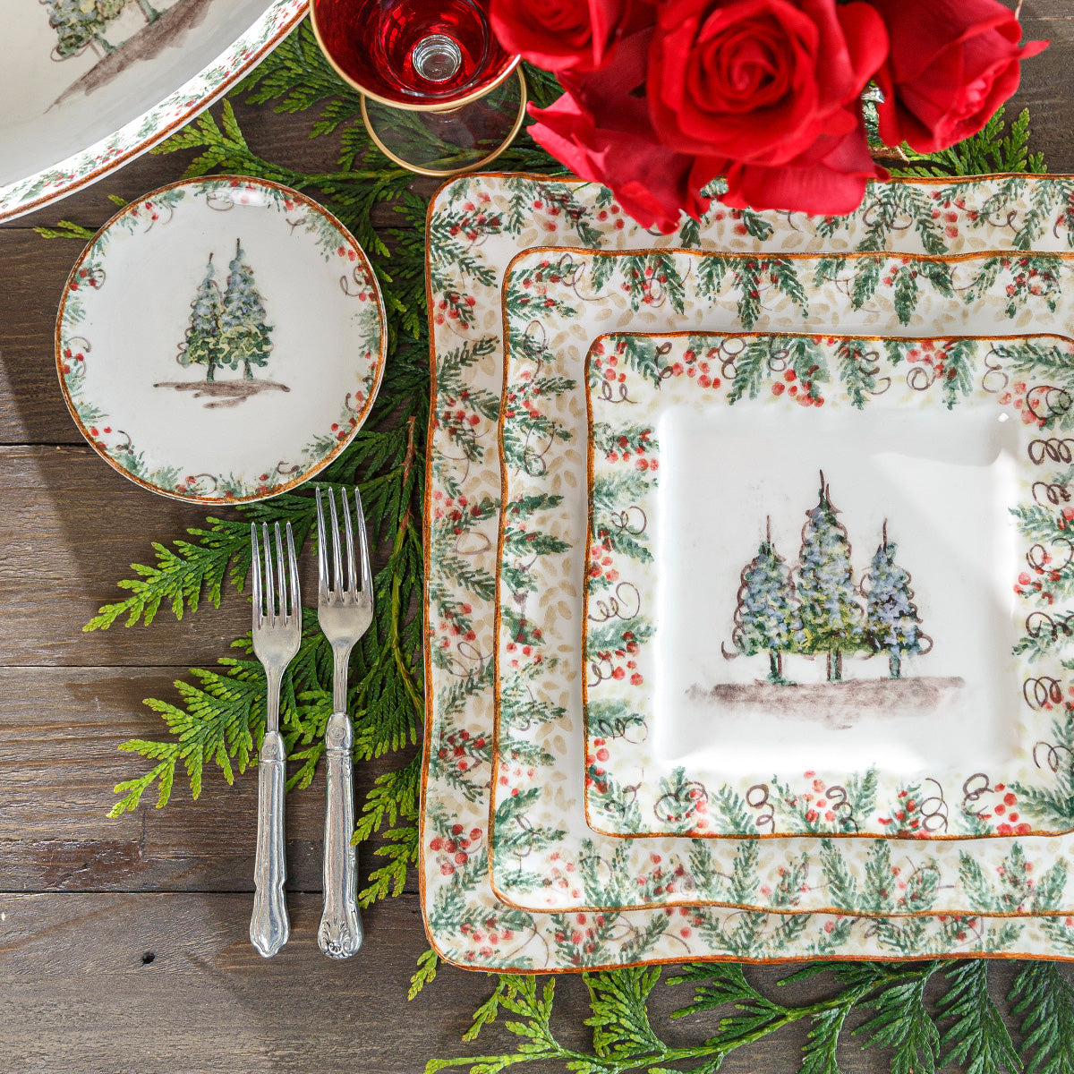 Winter Square Salad Plates
