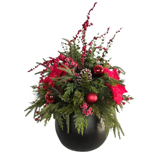 28" Artificial Poinsettia Party Pot