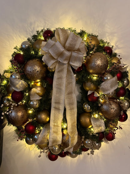 BTD Designed 72" Artificial Wreath Copper & Burgundy