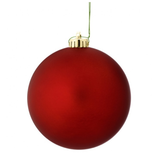 Set of 4 Matte Red Wired Ornament - 250mm