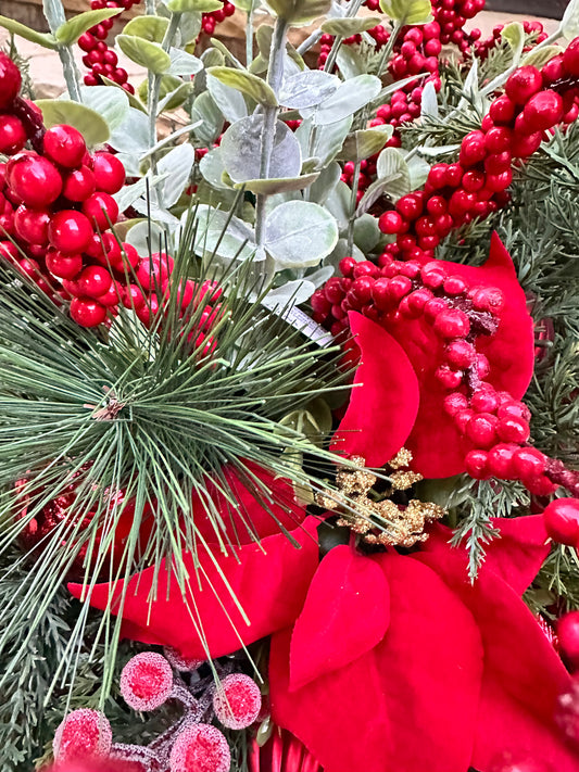 28" Artificial Poinsettia Party Pot