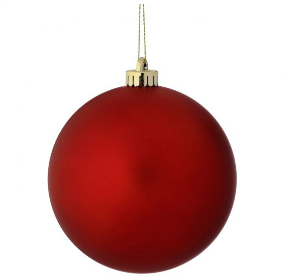 Set of 4 Matte Red Ornament - 250mm