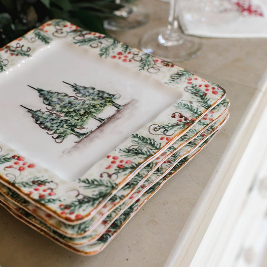 Winter Square Salad Plates